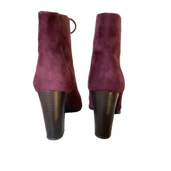 Burgundy Cambria Chunky Heel Boots sz 9 - Picture 3 of 3